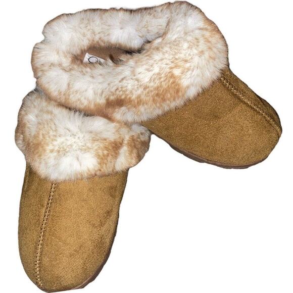 Slippers Memory Foam Jessica Simpson Tan Indoor Outdoor Shoes Size Large (8-9) - Picture 2 of 3